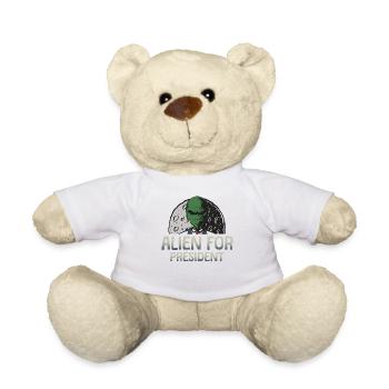 Alien, UFO, UAP, Space, Weltraum Flugobjekt - Teddy - Weiß - Vorne