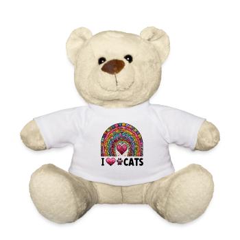 Les chats aiment les pattes arc-en-ciel chat maman animal de compagnie - Nounours - blanc - Devant