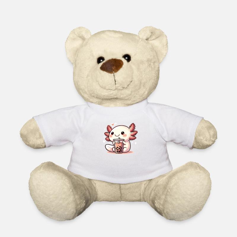 Axolotls boisson bubble tea kawaii Boba axolotl - Nounours - blanc