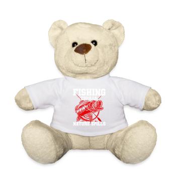 Fishing, Angler, Fisherman Fishing and Pike Fishing - Teddy Bear - white - Front