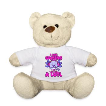 Gaming, Axolotl, Zocken, Videospiel, Einhorn Gamer - Teddy - Weiß - Vorne