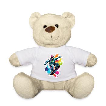 Snowboarder / Winter Sports / Piste / Snow / Alps - Teddy Bear - white - Front