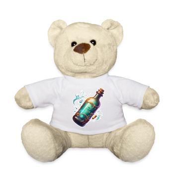 Magic Bottle / Cork / Water / Comic - Teddy Bear - white - Front