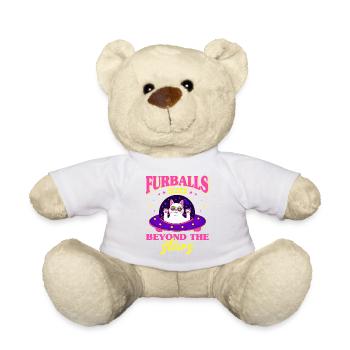 Cat Alien, UFO, UAP, Space, Space Flying Object - Teddy Bear - white - Front