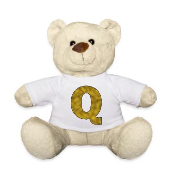 Lettre Q Or - Nounours - blanc - Devant