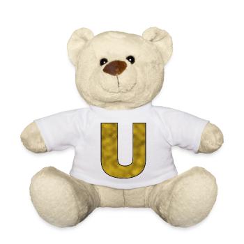 Lettre U Or - Nounours - blanc - Devant