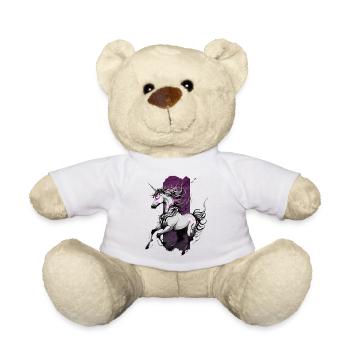 Ätherischer Galopp: Laufendes Einhorn - Teddy - Weiß - Vorne