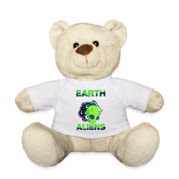 Alien, UFO, UAP, Space, Weltraum Flugobjekt - Teddy - Weiß - Vorne