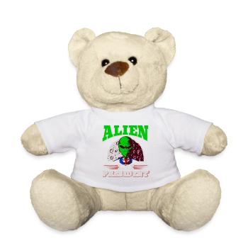 Alien, UFO, UAP, Space, Weltraum Flugobjekt - Teddy - Weiß - Vorne