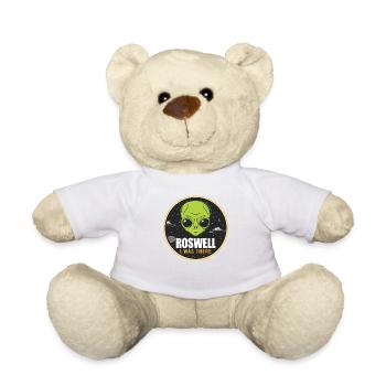 Alien, UFO, UAP, Space, Space Flying Object - Teddy Bear - white - Front
