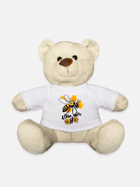 Bienen Klein aber OHO Geschenk für Bienenfreunde - Teddy - Weiß