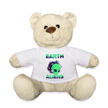 Alien, UFO, UAP, Space, Weltraum Flugobjekt - Teddy - Weiß - Vorne