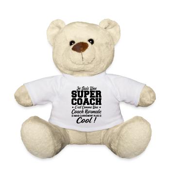 Une Super Coach Idée Femme Cadeau Humour - Nounours - blanc - Devant
