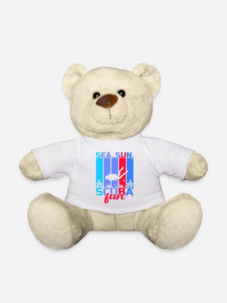 Tauchen, Gerätetauchen, Urlaub Meer Taucher - Teddy - Weiß