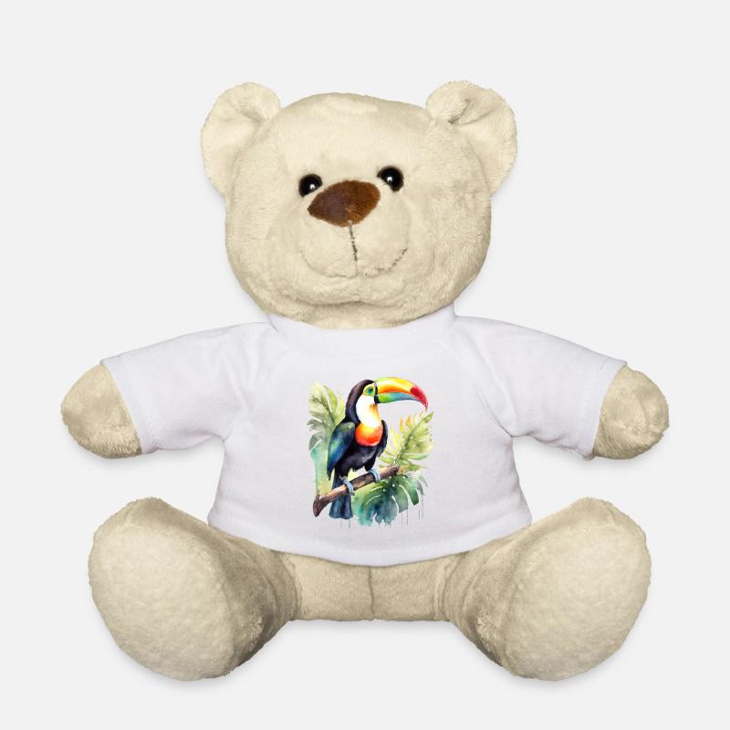 Aquarelle de Toucan - Nounours - blanc