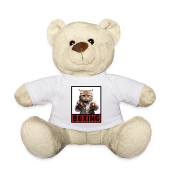 Lustige Katze Boxen Kampfsport MMA Martial Arts - Teddy - Weiß - Vorne