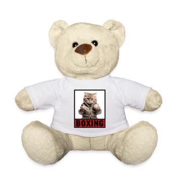 Lustige Katze Boxen Kampfsport MMA Martial Arts - Teddy - Weiß - Vorne