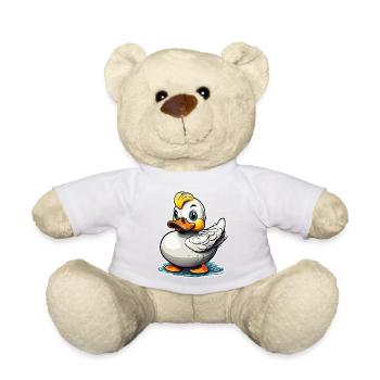Gummiente / Badeente / Wasser / Badewanne - Teddy - Weiß - Vorne