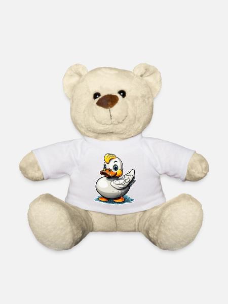 Gummiente / Badeente / Wasser / Badewanne - Teddy - Weiß
