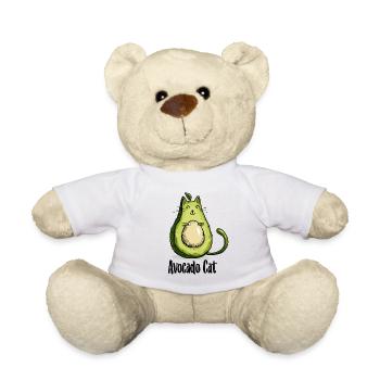 Avocat chat chats cadeau végétarien - Nounours - blanc - Devant