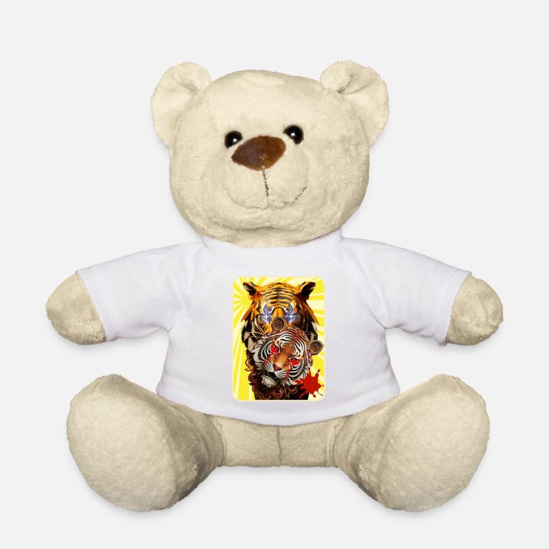 Tiger and lion - Teddy Bear - white