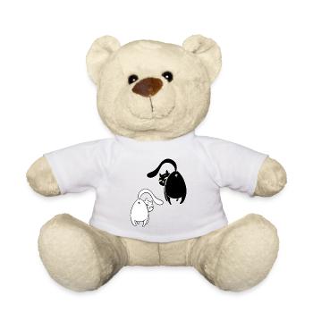 Katzen Katze Haustiere Kinder Katzenliebhaber Miau - Teddy - Weiß - Vorne