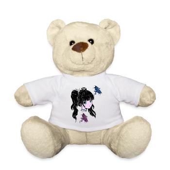 Fille Dragon Fantaisie Conte de fées Enfants Enfant Fable - Nounours - blanc - Devant