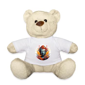 T-shirt Sérénité Bouddha Marque Vibration Positive - Nounours - blanc - Devant