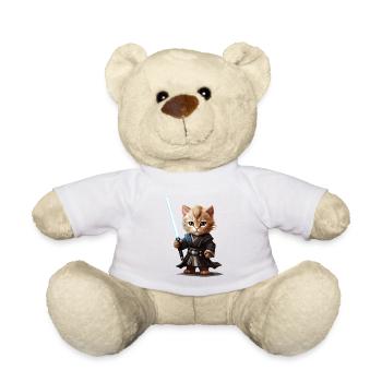 Chat mignon avec un sabre laser - Nounours - blanc - Devant