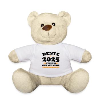 Rente 2025 Ich Muss Gar Nix Mehr - Teddy - Weiß - Vorne