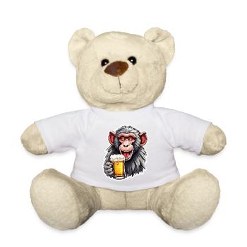 Affe / Tier / Zoo / Babian / Wild / Comic - Teddy - Weiß - Vorne