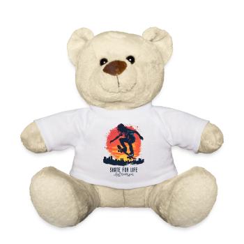 Skateboarder Skateboard Skate Skater Sonne - Teddy - Weiß - Vorne