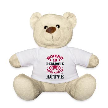 Level 18 freigeschaltet 18. Geburtstag - Teddy - Weiß - Vorne