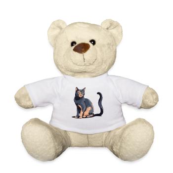 Mignon Maine Coon chat Siam idée cadeau pour animaux de compagnie - Nounours - blanc - Devant