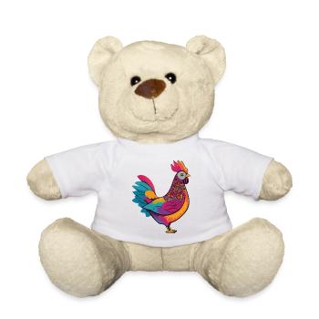 Cute and colorful hen - Teddy Bear - white - Front