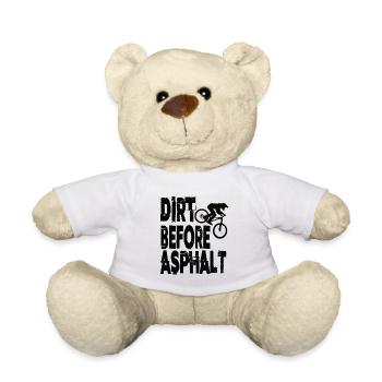 Dirt Before Asphalt Downhill Mountain Bike Mtb - Teddy Bear - white - Front