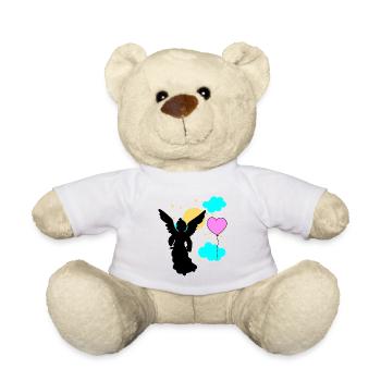 Heaven Angel Beyond End Death Funeral - Teddy Bear - white - Front