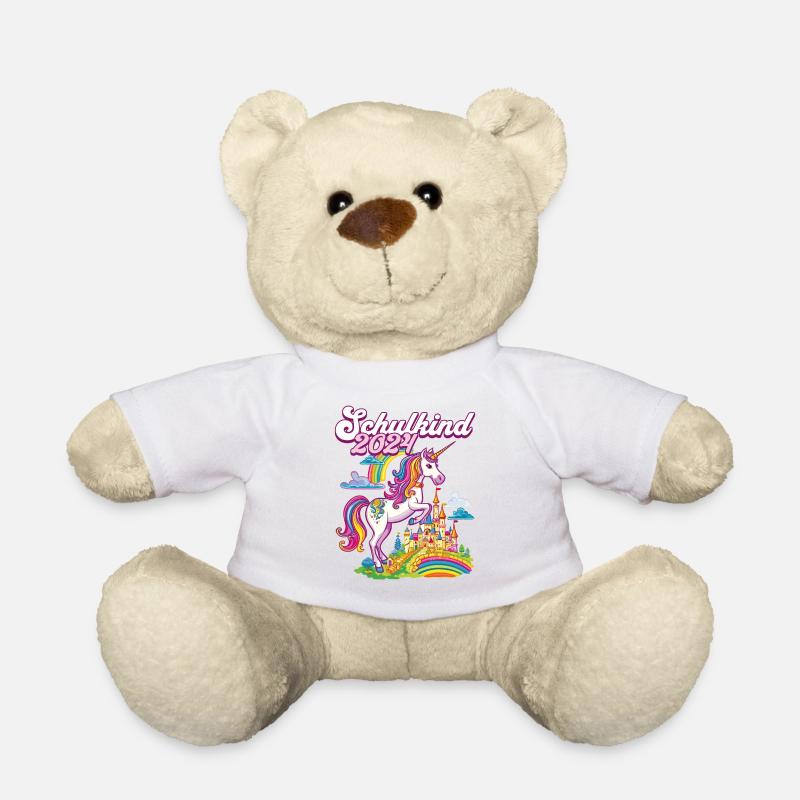 Schulkind 2024 Einhorn Einschulung Schule Schüler - Teddy - Weiß