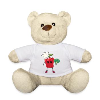 Peppers Cook Broccoli Vegetables Kitchen Culinary Arts - Teddy Bear - white - Front