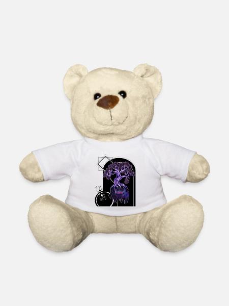Mystic Tree – Spiritual Illustration - Teddy Bear - white