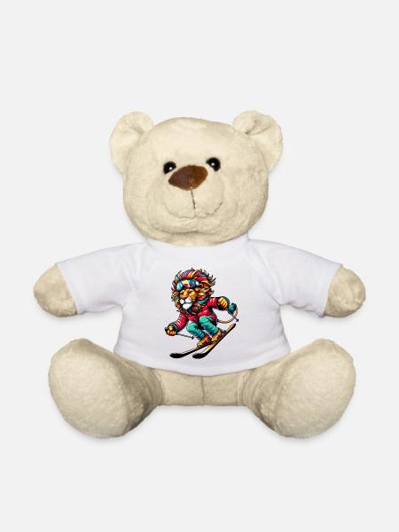 Skiurlaub Löwe auf der Piste - Teddy - Weiß