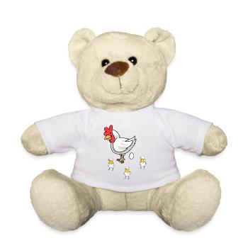 Poule de Pâques poussin bébé oeufs coquille d’oeuf volaille - Nounours - blanc - Devant