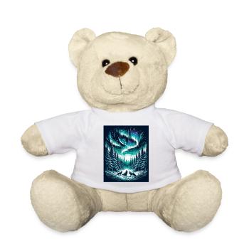 Mystical Northern Lights and wolf packs - Teddy Bear - white - Front