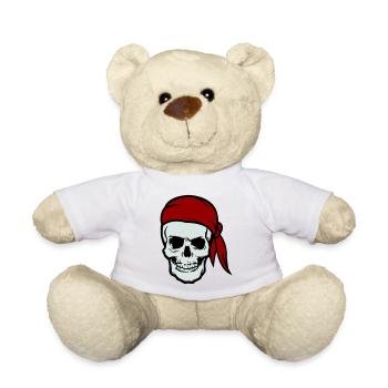 skull pirate - Teddy Bear - white - Front