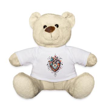 Geometrisches Herz Fusion urbaner Lebensfreude - Teddy - Weiß - Vorne