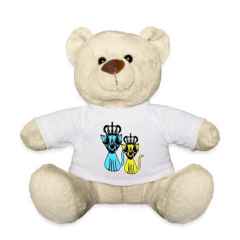 Retro Vintage Cats 80's King Winner 90's - Teddy Bear - white - Front
