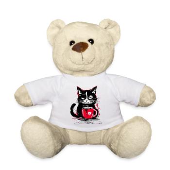 Coffee Cat Morning Grouch Coffee Cat - Teddy Bear - white - Front