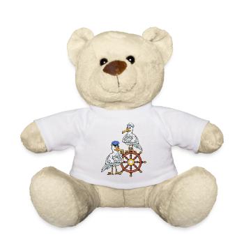 Steering Wheel Seafarer Cruise Seagulls Captain Voyage - Teddy Bear - white - Front