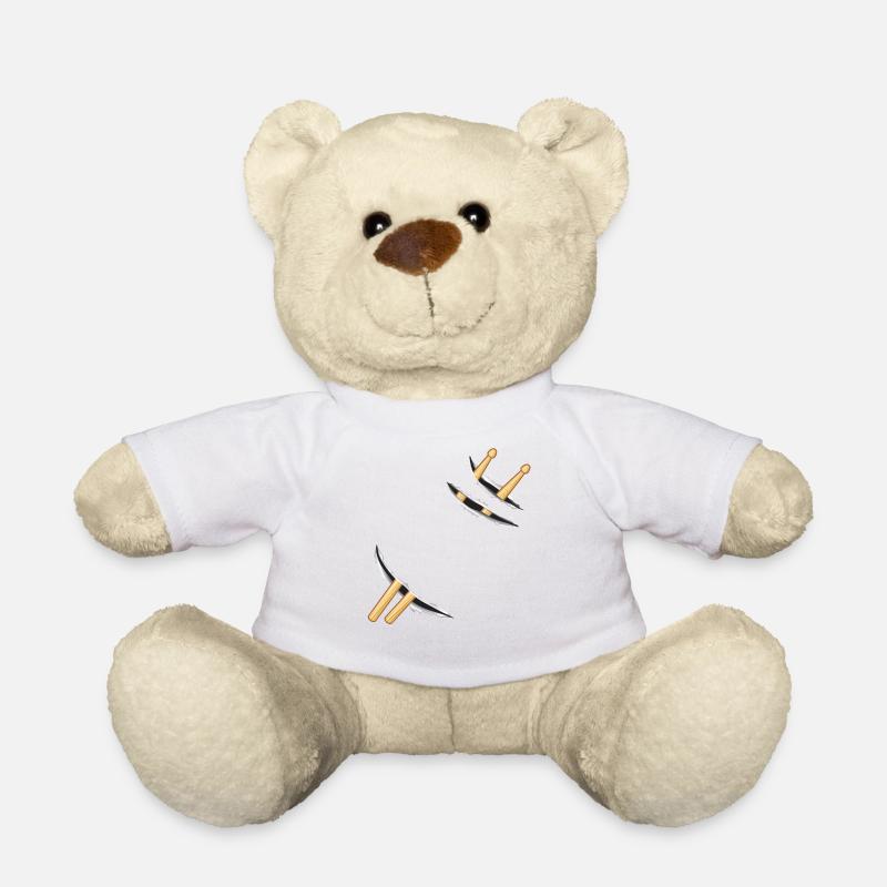 Batterie, Batteur, Batteur, Batteur - Nounours - blanc