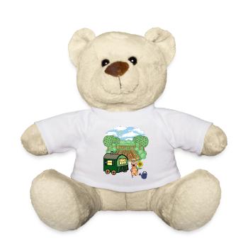 Bauwagen Garten Gärtner Erdnuss Gemüse Blumen - Teddy - Weiß - Vorne